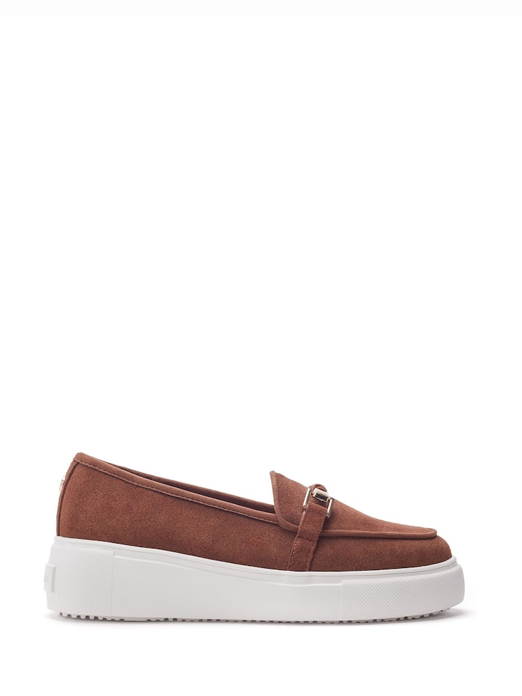 Moda in Pelle Brown Ettala Wedge Hybrid Loafer Trainers - Image 1 of 4
