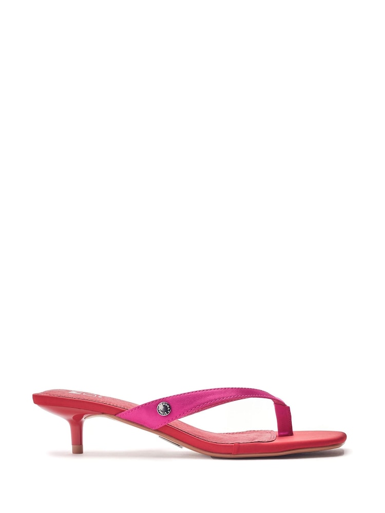 Moda in Pelle Pink Melodi Kitten Heel Toe Post Sandals - Image 1 of 4