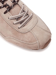 Moda in Pelle Natural Suede Ares Trainers With Contrast Laces - Image 4 of 4