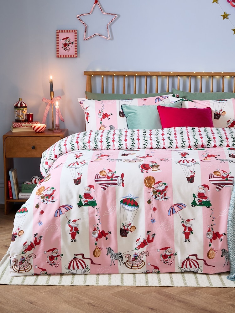 Furn Candyfloss Passport to the Northpole Reversible Duvet Cover and Pillowcase Set - Image 1 of 4 Furn Candyfloss Passport to the Northpole Reversible Duvet Cover and Pillowcase Set - Image 1 of 4