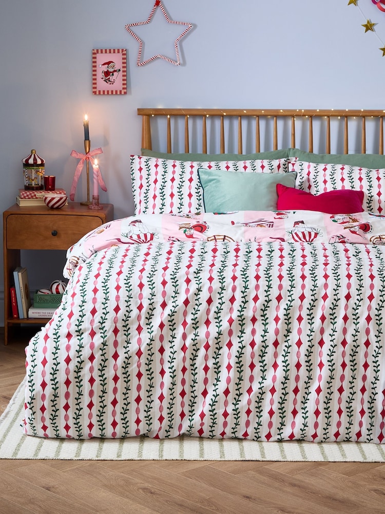Furn Candyfloss Passport to the Northpole Reversible Duvet Cover and Pillowcase Set - Image 2 of 4 Furn Candyfloss Passport to the Northpole Reversible Duvet Cover and Pillowcase Set - Image 2 of 4