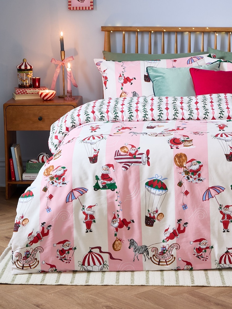 Furn Candyfloss Passport to the Northpole Reversible Duvet Cover and Pillowcase Set - Image 4 of 4 Furn Candyfloss Passport to the Northpole Reversible Duvet Cover and Pillowcase Set - Image 4 of 4