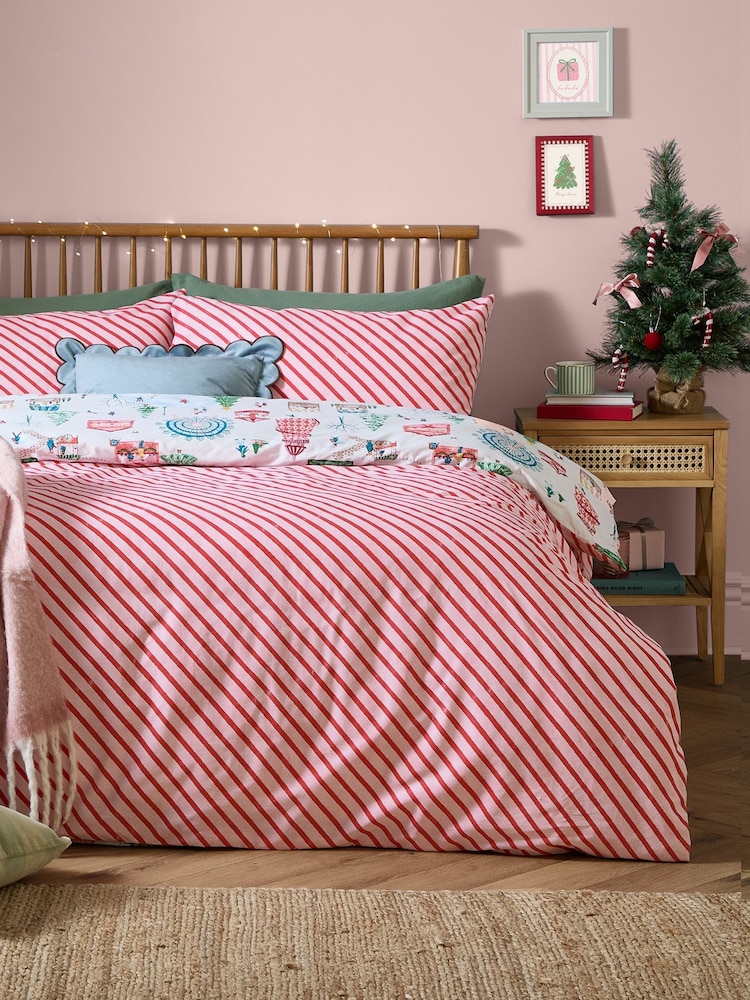 Furn Multi Winter Woodland Reversible Christmas Duvet Cover and Pillowcase Set - Image 2 of 4 Furn Multi Winter Woodland Reversible Christmas Duvet Cover and Pillowcase Set - Image 2 of 4