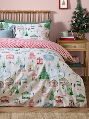 Furn Multi Winter Woodland Reversible Christmas Duvet Cover and Pillowcase Set - Image 4 of 4