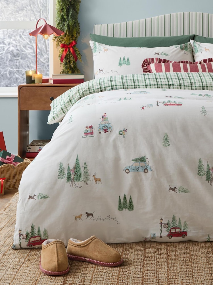 Wylder Christmas Tree Lane Reversible Duvet Cover and Pillowcase Set - Kuva 4 / 4