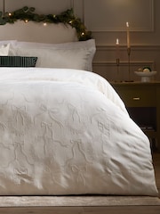 Paoletti Jacquard Wreath Reversible Duvet Cover and Pillowcase Set - 画像 4 / 4