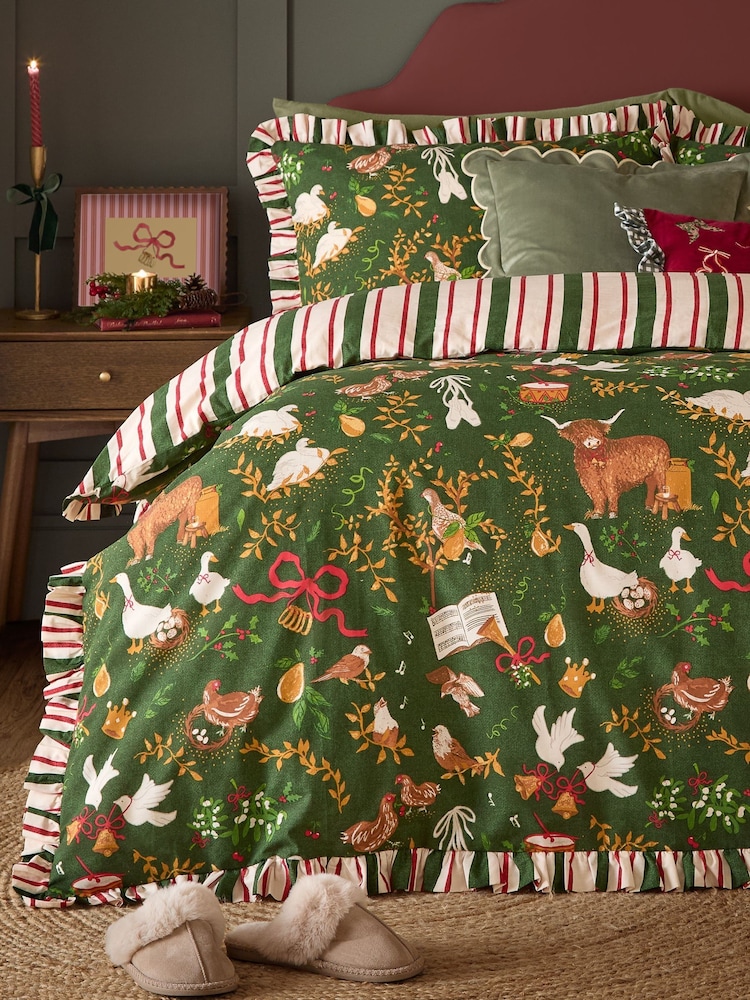 Furn Twelve Days Reversible Christmas Duvet Cover and Pillowcase Set - Imagen 4 de 4 Furn Twelve Days Reversible Christmas Duvet Cover and Pillowcase Set - Imagen 4 de 4