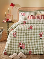 Wylder Forest Santa Country Check Reversible Duvet Cover and Pillowcase Set - Image 3 of 3