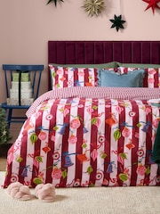 Furn Berry Christmas Ornaments Reversible Duvet Cover and Pillowcase Set - Image 1 of 4