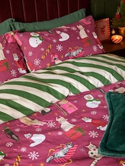 Furn Feline Festive Reversible Duvet Cover and Pillowcase Set - Obrázek 3 z 4