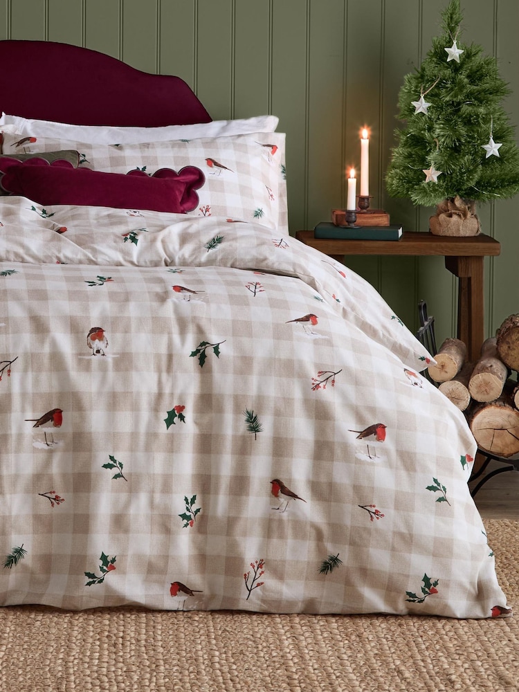 Wylder Natural Robins Reversible Duvet Cover and Pillowcase Set - Image 3 of 3