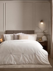 Paoletti White Snowflake Embroidery Fleece Reversible Christmas Duvet Cover and Pillowcase Set - Image 1 of 4