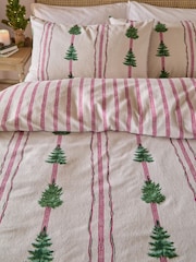 Wylder Spruce Stripe Reversible Christmas Duvet Cover and Pillowcase Set - Billede 2 af 3