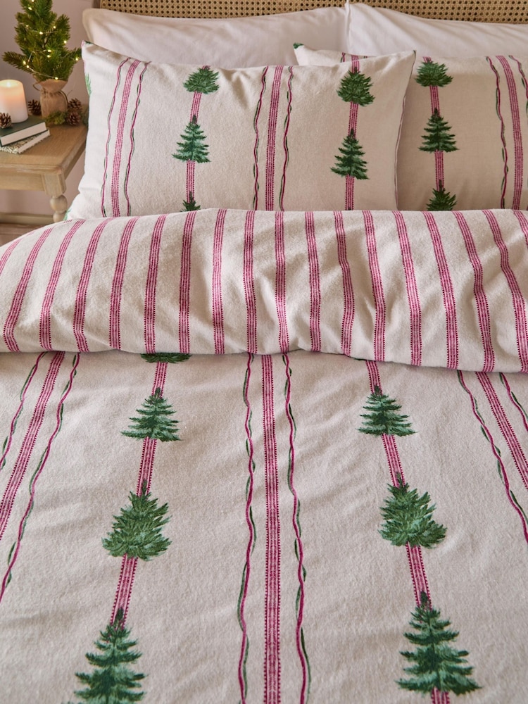 Wylder Spruce Stripe Reversible Christmas Duvet Cover and Pillowcase Set - Billede 2 af 3