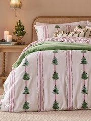 Wylder Spruce Stripe Reversible Christmas Duvet Cover and Pillowcase Set - Billede 3 af 3