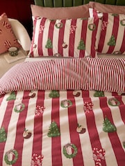 Furn Christmas Icon Stripe Reversible Duvet Cover and Pillowcase Set - Bild 3 von 4