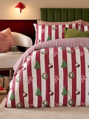Furn Christmas Icon Stripe Reversible Duvet Cover and Pillowcase Set - Bild 4 von 4