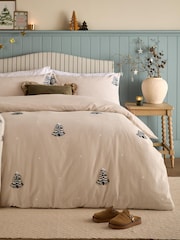 Furn Natural Loop Tuft Christmas Pine Tree Reversible Duvet Cover and Pillowcase Set - Image 1 of 4