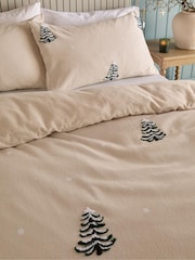 Furn Natural Loop Tuft Christmas Pine Tree Reversible Duvet Cover and Pillowcase Set - Image 2 of 4