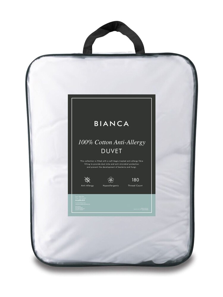 Bianca 180TC Cotton Anti Allergy White Duvet - 画像 4 / 4
