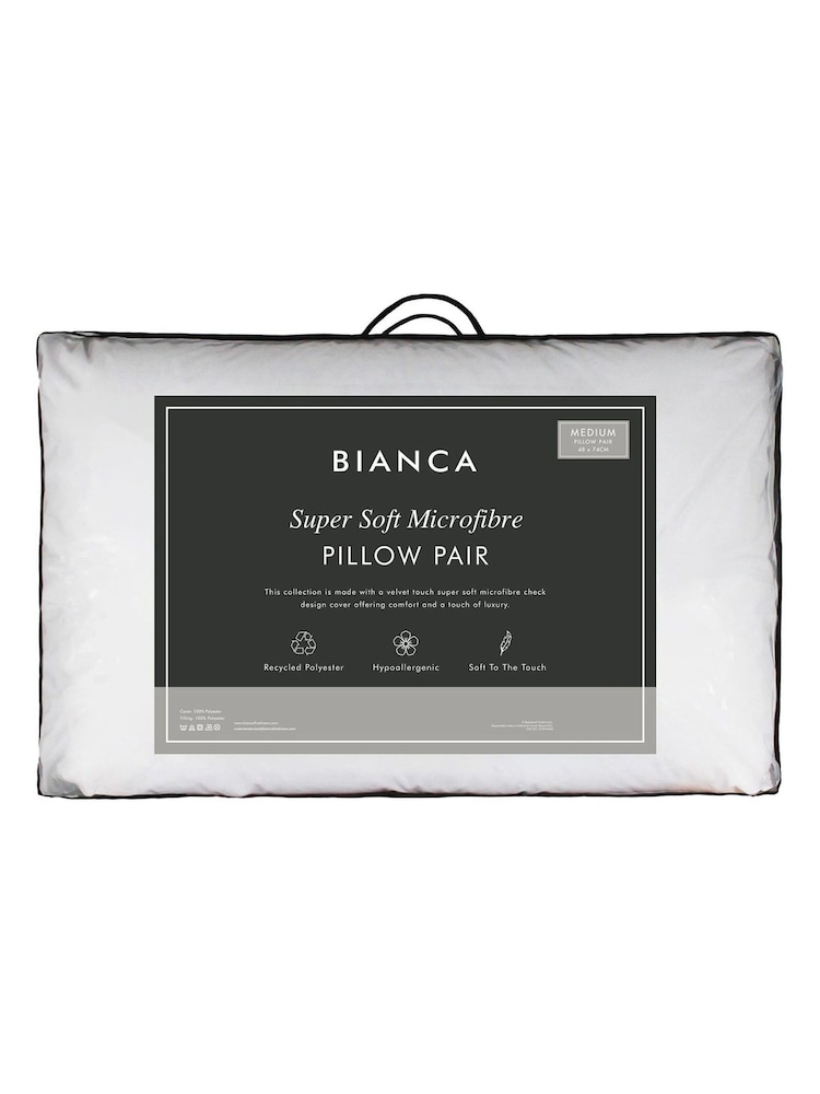 Bianca Soft Microfibre Pillow Pair - Image 2 of 4