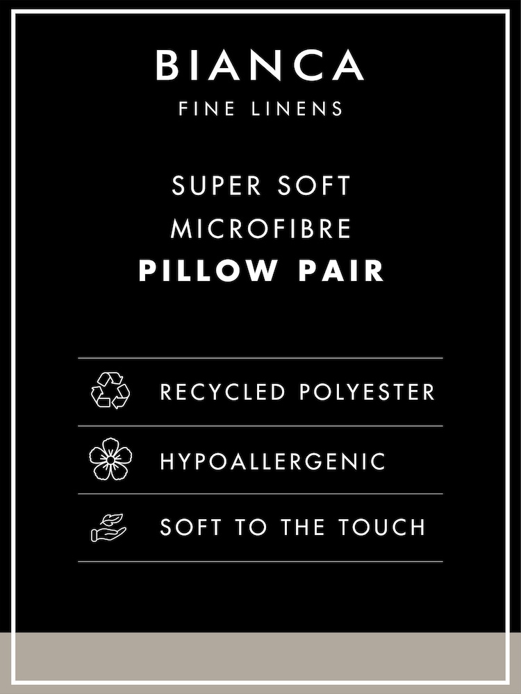 Bianca Soft Microfibre Pillow Pair - Image 4 of 4