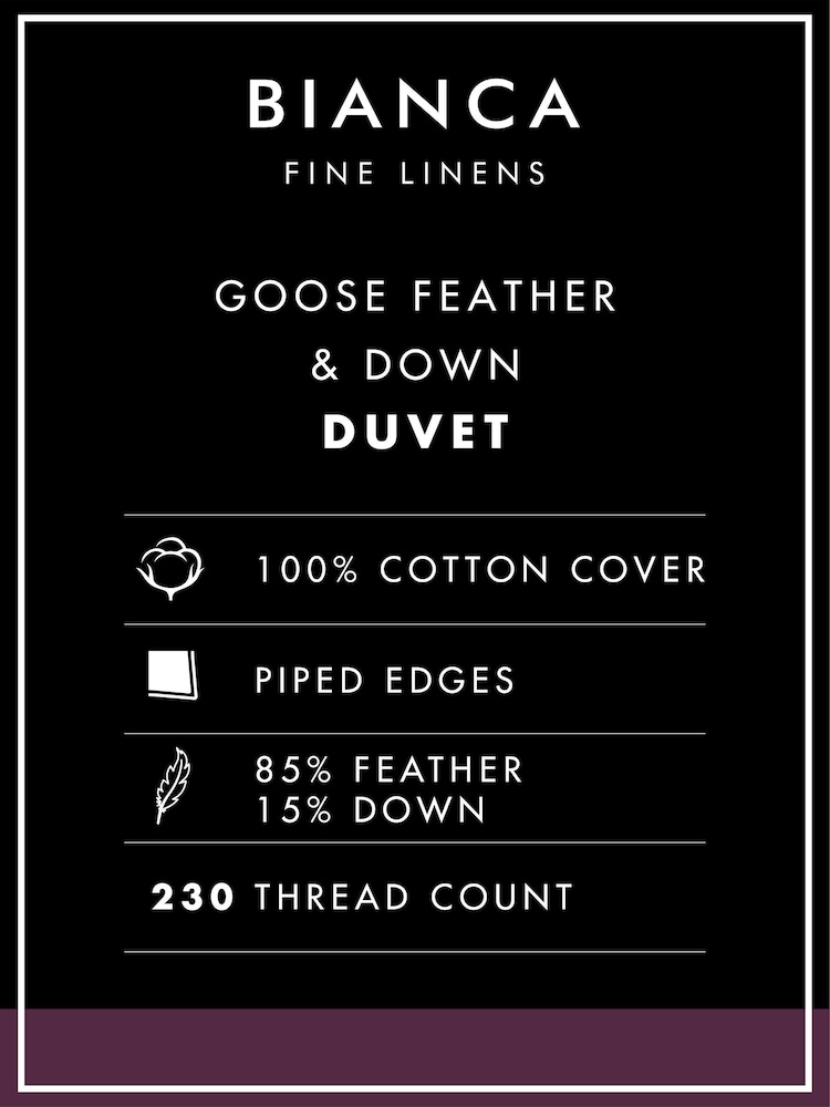 Bianca Goose Feather & Down 10.5 Tog Duvet - Image 4 of 4
