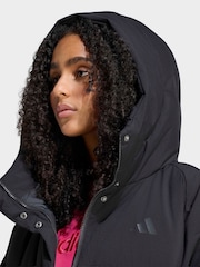 adidas Black Helionic Down Puffer Hooded Jacket - Image 4 of 6
