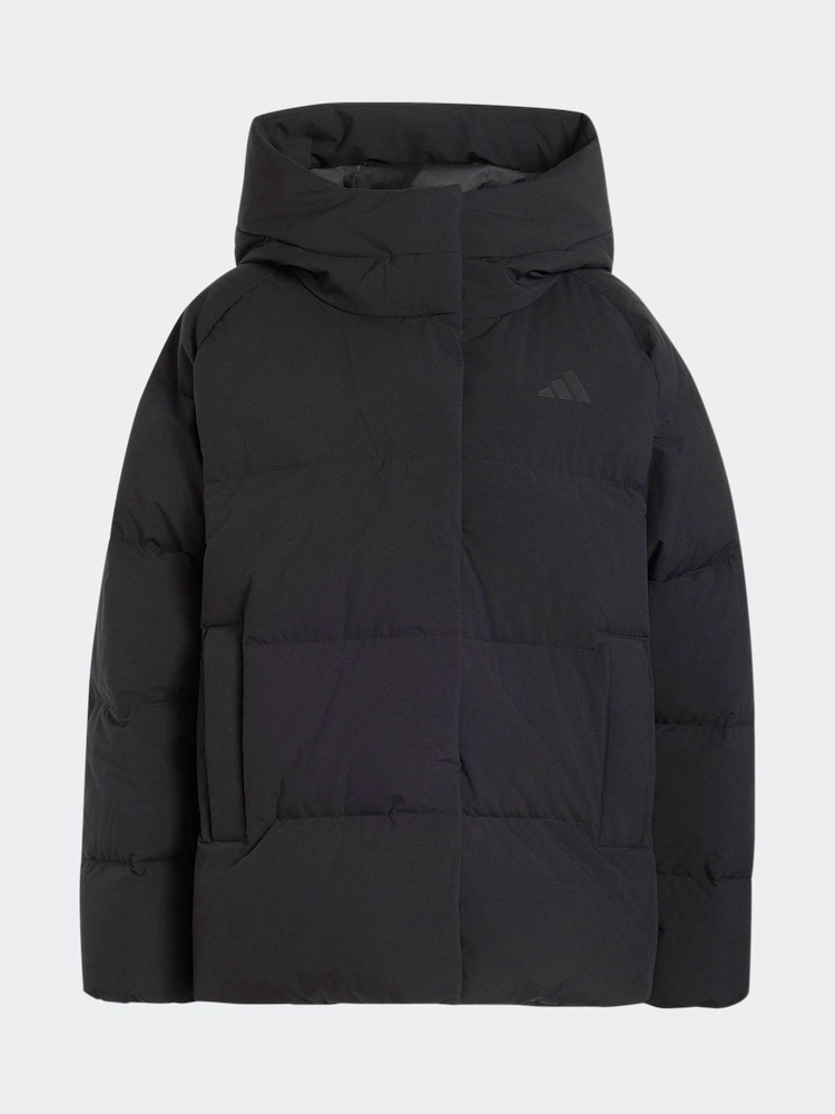 adidas Black Helionic Down Puffer Hooded Jacket - Image 6 of 6 adidas Black Helionic Down Puffer Hooded Jacket - Image 6 of 6