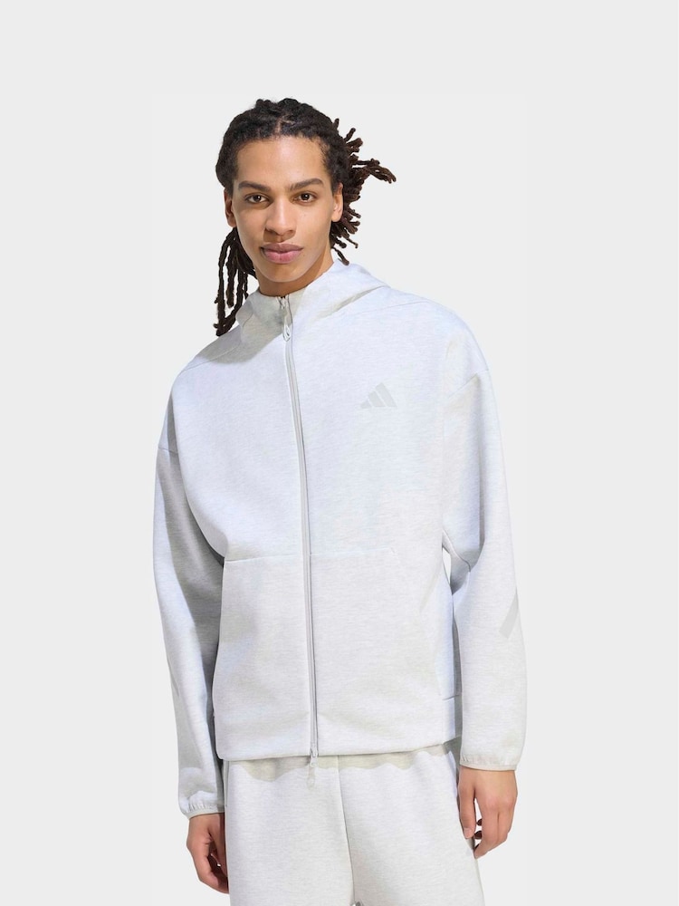 adidas Grey Z.N.E. Full Zip Track Top - Image 1 of 6 adidas Grey Z.N.E. Full Zip Track Top - Image 1 of 6
