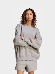 adidas Originals Grey Essentials Crew Neck Long Fleece OS Sweatshirt - Image 1 of 6