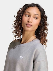 adidas Originals Grey Essentials Crew Neck Long Fleece OS Sweatshirt - Image 4 of 6