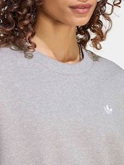 adidas Originals Grey Essentials Crew Neck Long Fleece OS Sweatshirt - Image 5 of 6