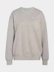 adidas Originals Grey Essentials Crew Neck Long Fleece OS Sweatshirt - Image 6 of 6