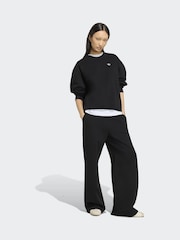 adidas Originals Black Essentials Crew Neck Long Fleece OS Sweatshirt - Image 3 of 6