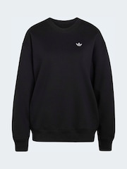 adidas Originals Black Essentials Crew Neck Long Fleece OS Sweatshirt - Image 6 of 6