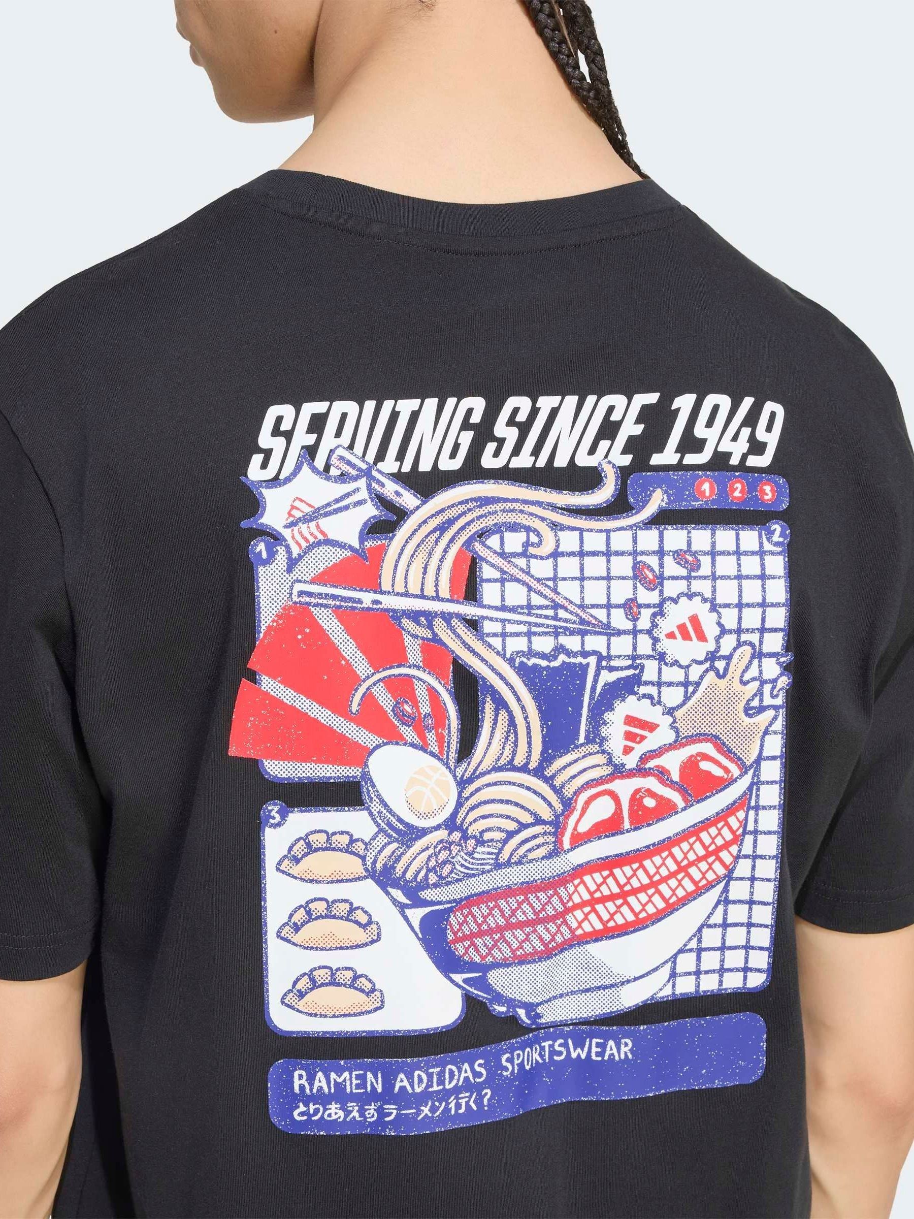 Buy adidas Black Ramen Graphic T-Shirt from Next USA