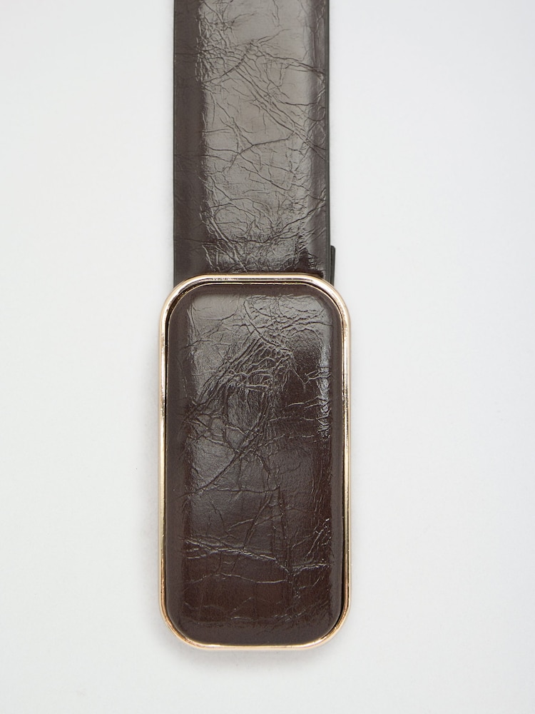 Friends Like These Chocolate Brown Covered Buckle Belt - Image 6 of 6