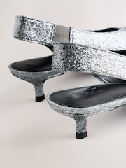 Silver Forever Comfort® Slingback Point Toe Heels - Image 9 of 9