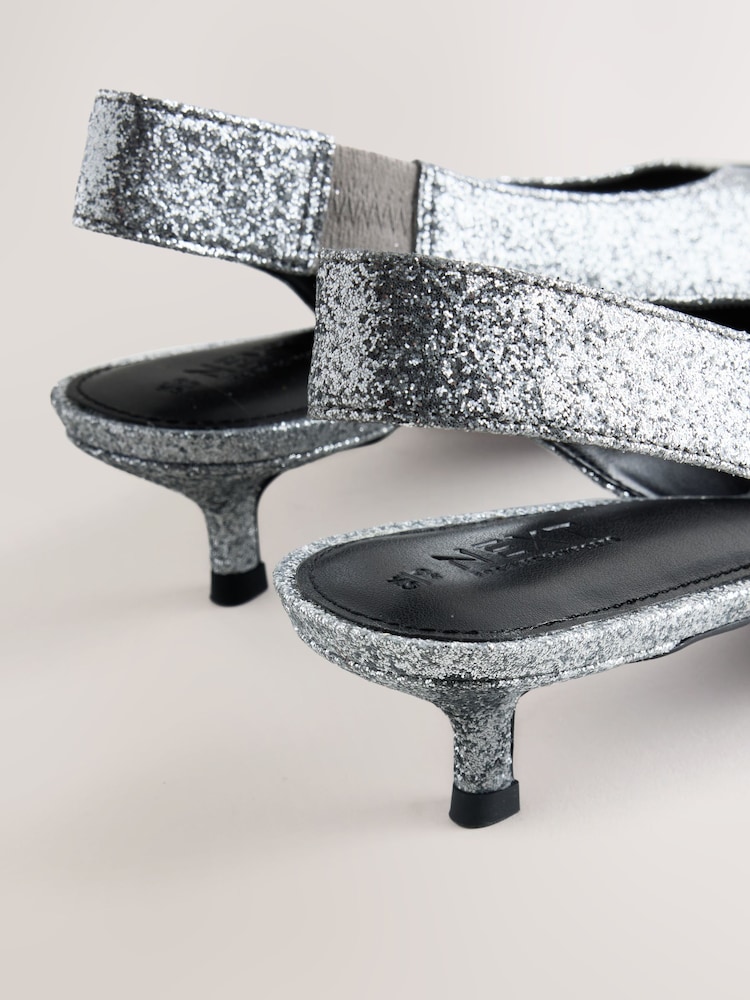 Silver Forever Comfort® Slingback Point Toe Heels - Image 9 of 9 Silver Forever Comfort® Slingback Point Toe Heels - Image 9 of 9