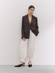 Rust Brown Velvet Forever Comfort® Slingback Point Toe Flats - Image 4 of 10