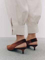 Rust Brown Velvet Forever Comfort® Slingback Point Toe Flats - Image 5 of 10
