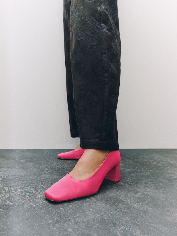 Pink Forever Comfort® Satin Block Court Heels - Image 1 of 11