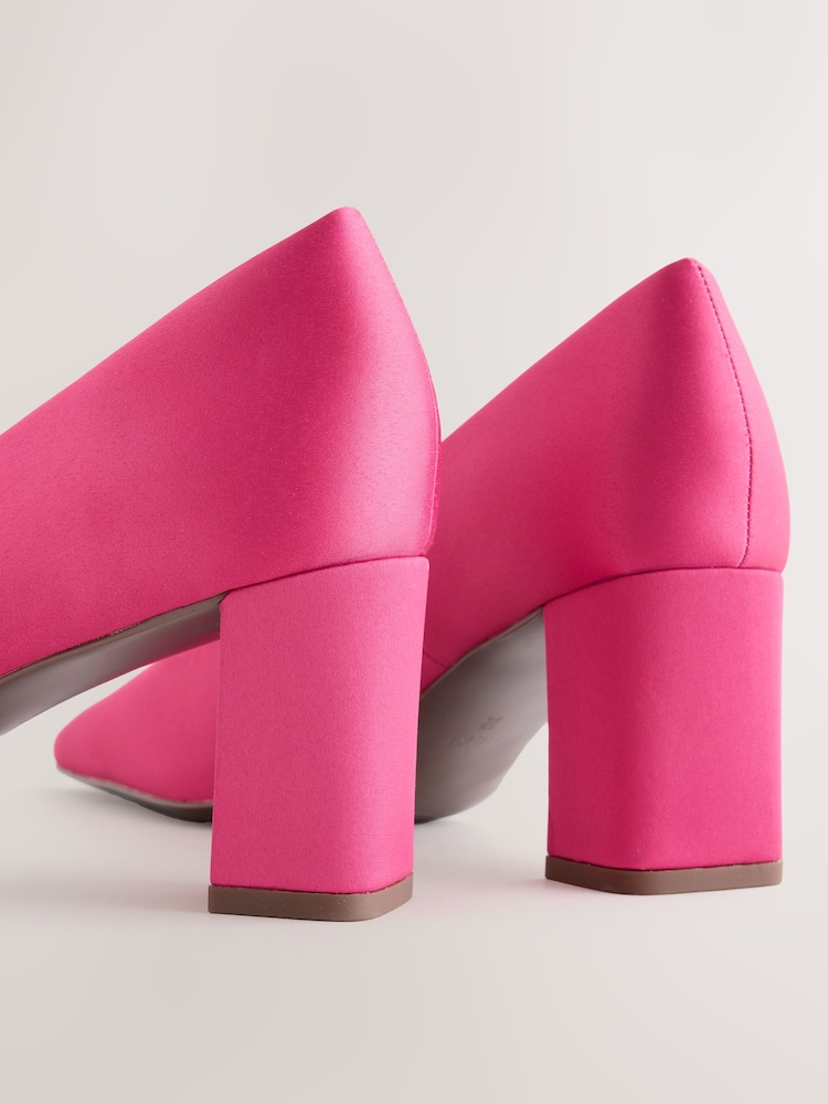 Pink Forever Comfort® Satin Block Court Heels - Image 11 of 11