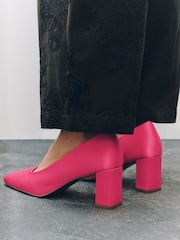 Pink Forever Comfort® Satin Block Court Heels - Image 5 of 11