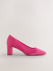 Pink Forever Comfort® Satin Block Court Heels - Image 7 of 11