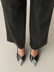 שחור - Forever Comfort® Point Toe Spliced Slingback Heels - תמונה 2 מתוך 8
