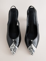 שחור - Forever Comfort® Point Toe Spliced Slingback Heels - תמונה 5 מתוך 8