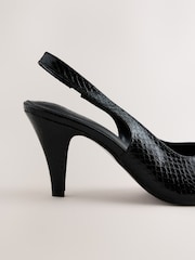 שחור - Forever Comfort® Point Toe Spliced Slingback Heels - תמונה 6 מתוך 8