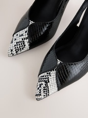 שחור - Forever Comfort® Point Toe Spliced Slingback Heels - תמונה 7 מתוך 8